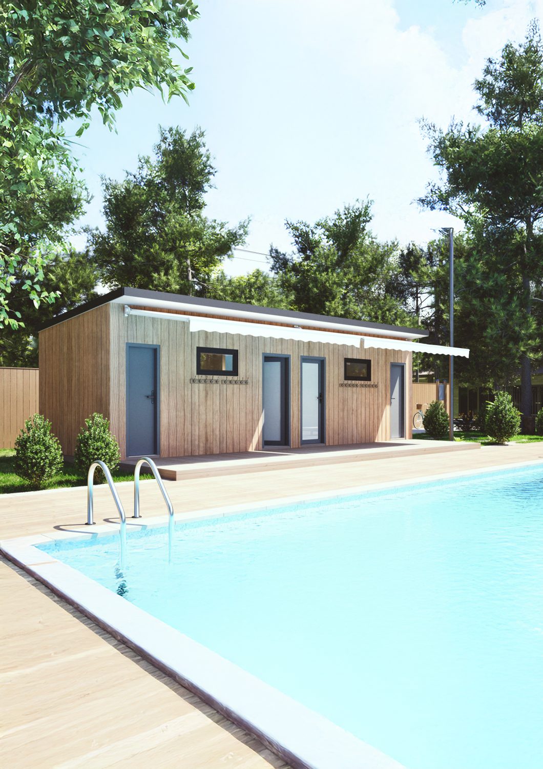 Pool Side Changing Poolside Changer 9 x 3 with Toilets - Outclass