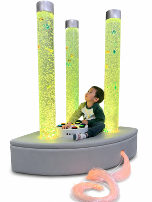 Large Sensory Station with Triple Bubble Tube + fibre Optic Strings